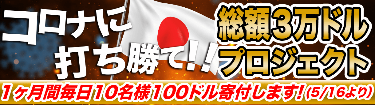 新型コロナウイルス対策 総額30,000ドル 寄付プロジェクト